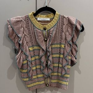 Philosophy di Lorenzo seraphini ruffled metallic knit top 36